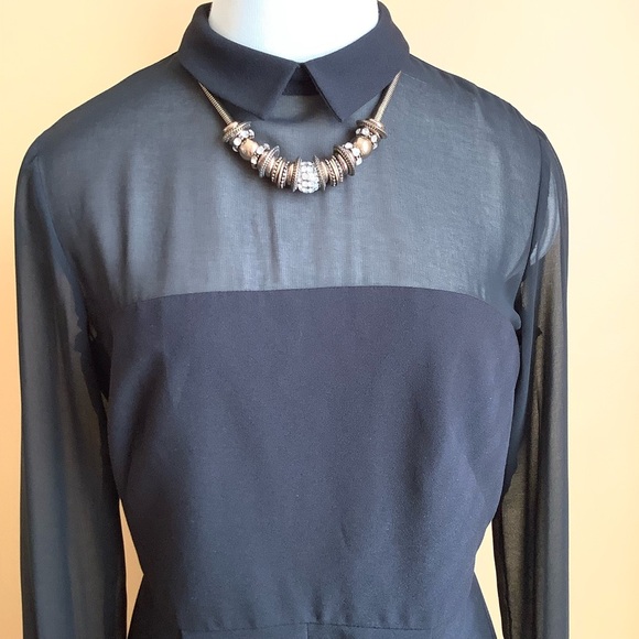 ASOS Black Sheer Detail Romper Size 8 - Picture 5 of 14